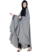 Delicate Embroidered Irani Kaftan Grey