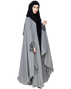 Delicate Embroidered Irani Kaftan Grey