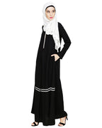 Graceful Lacy Abaya Black
