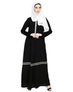Graceful Lacy Abaya Black