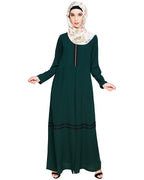 Graceful Lacy Abaya Green
