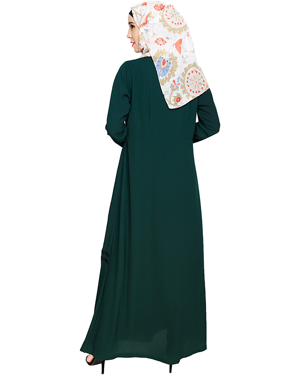 Graceful Lacy Abaya Green