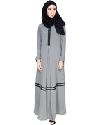 Graceful Lacy Abaya Grey