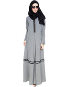 Graceful Lacy Abaya Grey