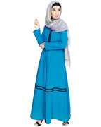 Graceful Lacy Abaya Teal Blue