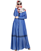 Graceful Lacy Dark Blue Denim Abaya Blue