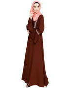Boho Embroidered Abaya Olive