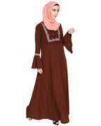 Boho Embroidered Abaya Olive
