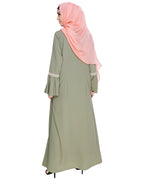 Boho Embroidered Abaya Brown