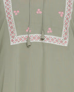 Boho Embroidered Abaya Dead Mint