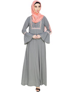 Boho Embroidered Abaya Dead Mint