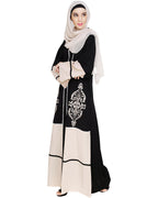 Flamboyant Embroidered Dubai Style Abaya Black