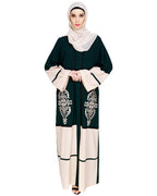 Flamboyant Embroidered Dubai Style Abaya Green