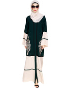 Flamboyant Embroidered Dubai Style Abaya Green