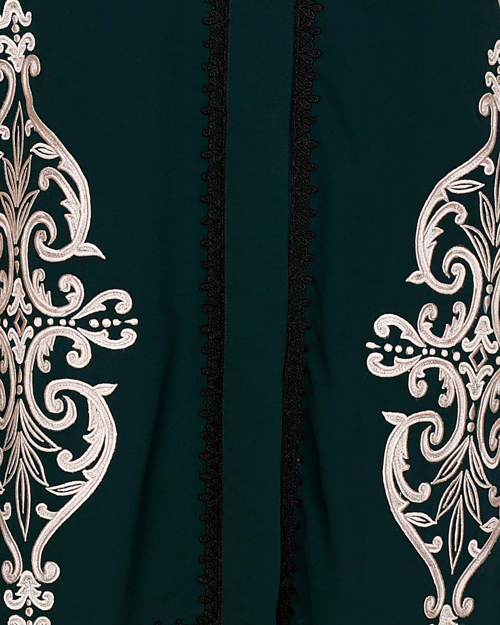 Flamboyant Embroidered Dubai Style Abaya Green