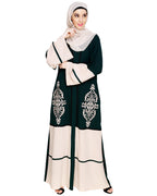 Flamboyant Embroidered Dubai Style Abaya Green