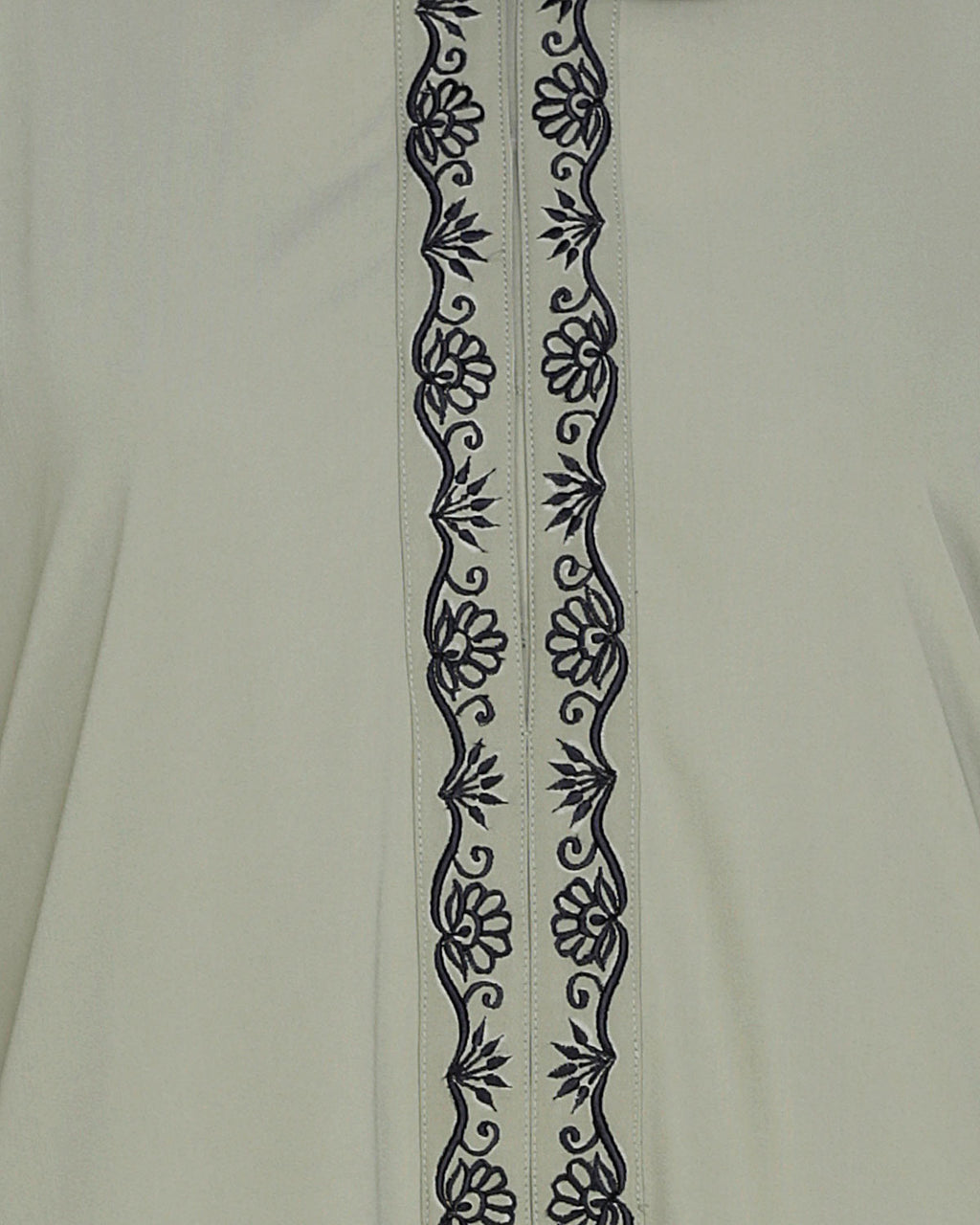 Lotus Embroidered Dubai Style Abaya Dead Mint