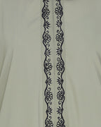 Lotus Embroidered Dubai Style Abaya Dead Mint