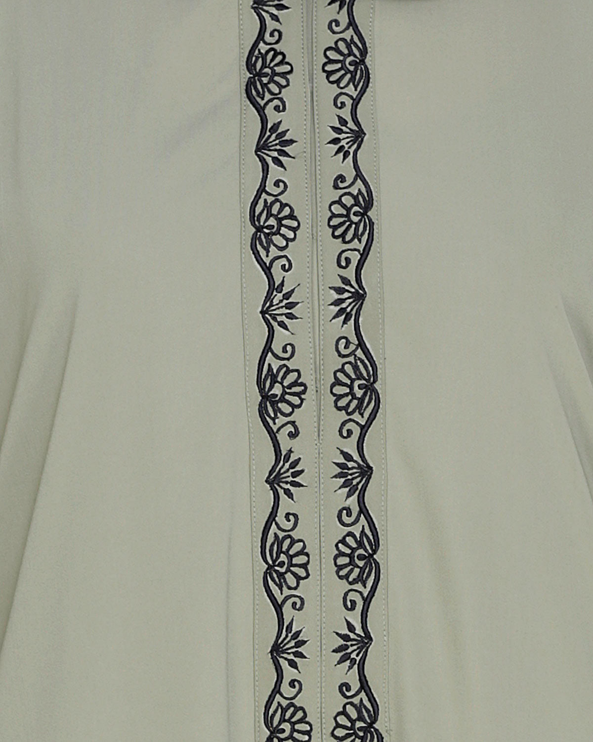 Lotus Embroidered Dubai Style Abaya Dead Mint