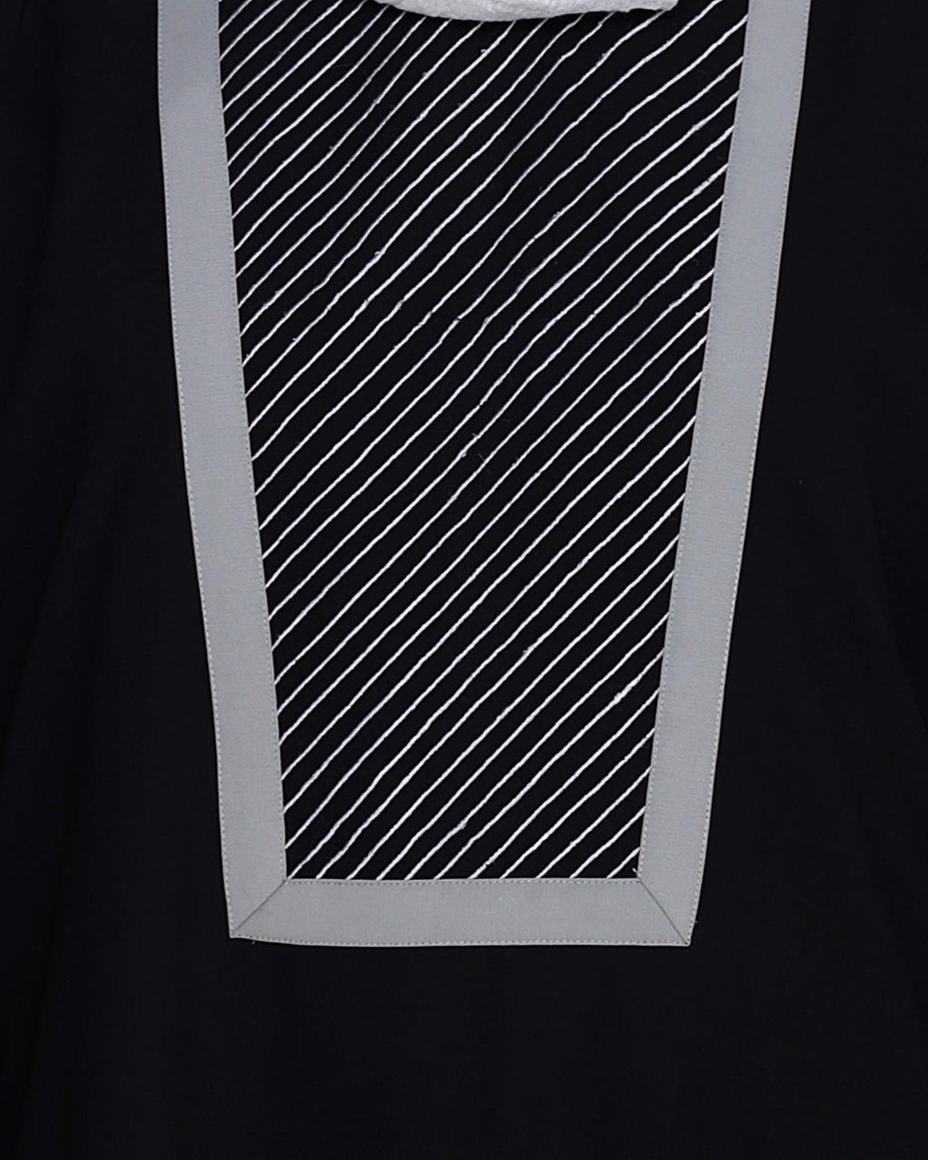 Embroidered Yoke Dubai Style Abaya Black