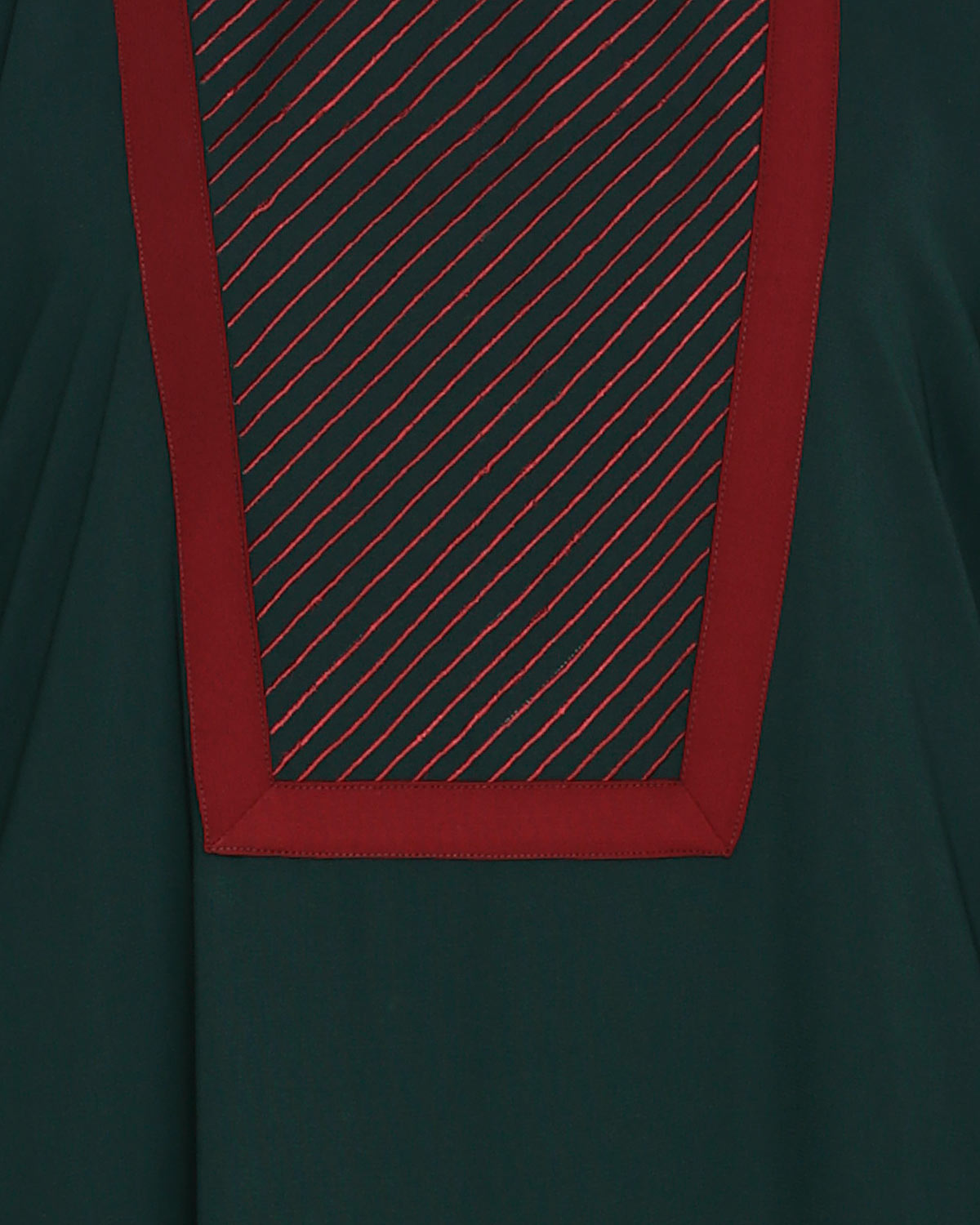 Embroidered Yoke Dubai Style Abaya Green