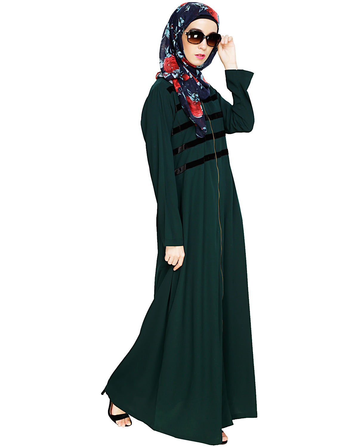 Enticing Stripes Abaya Green