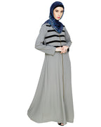 Enticing Stripes Abaya Grey