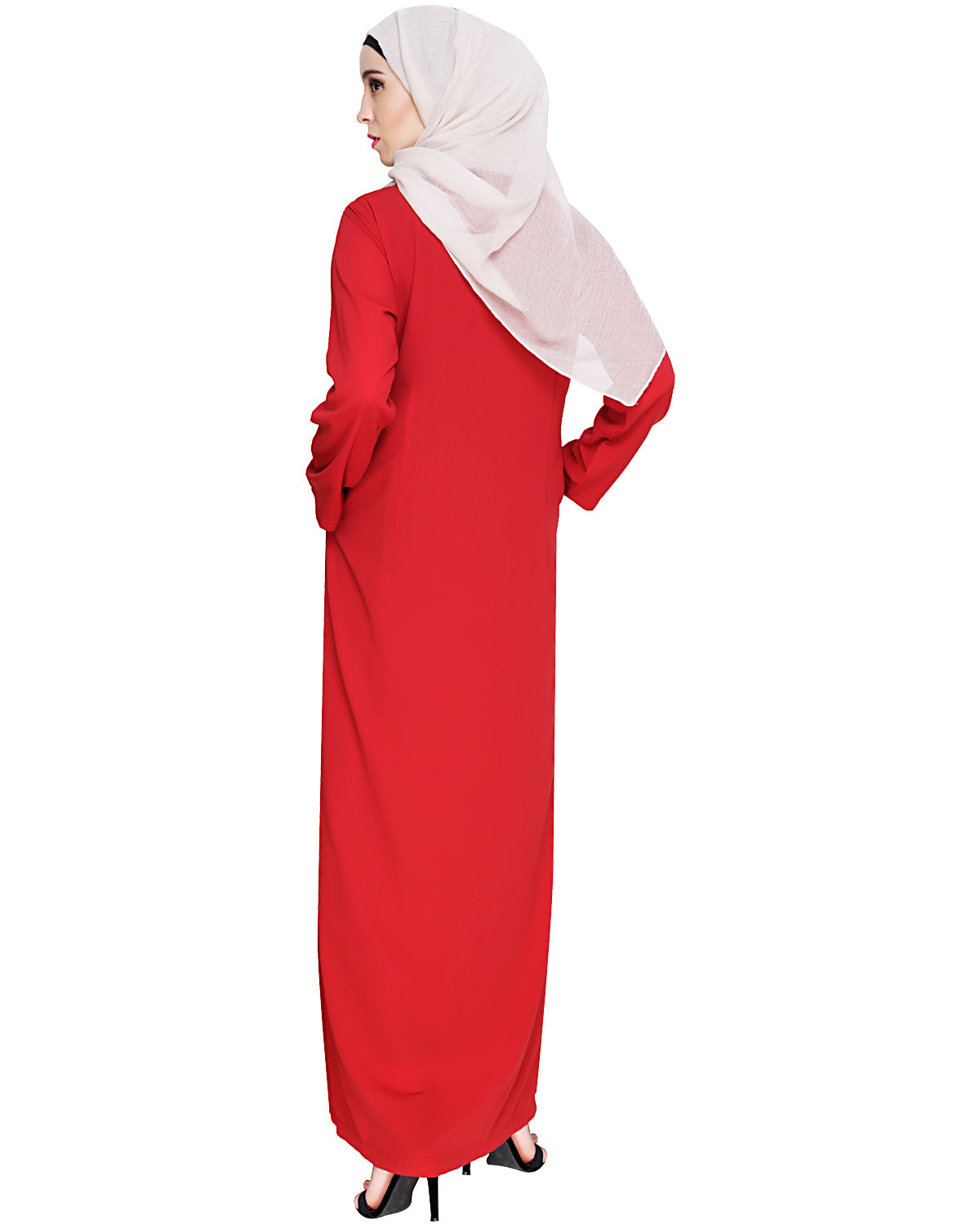 Enticing Stripes Abaya Maroon