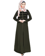 Enticing Stripes Abaya Olive