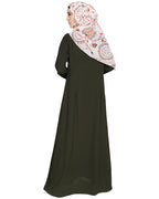 Enticing Stripes Abaya Olive