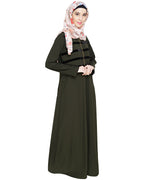 Enticing Stripes Abaya Olive