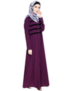 Enticing Stripes Abaya Purple