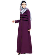Enticing Stripes Abaya Purple