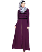 Enticing Stripes Abaya Purple
