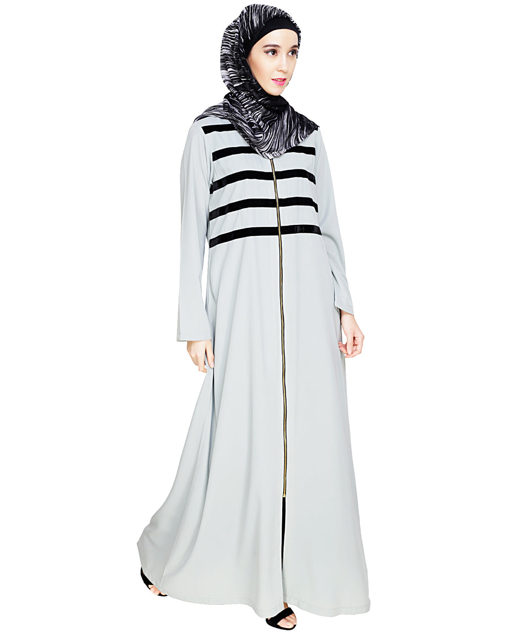 Enticing Stripes Abaya Sage Green