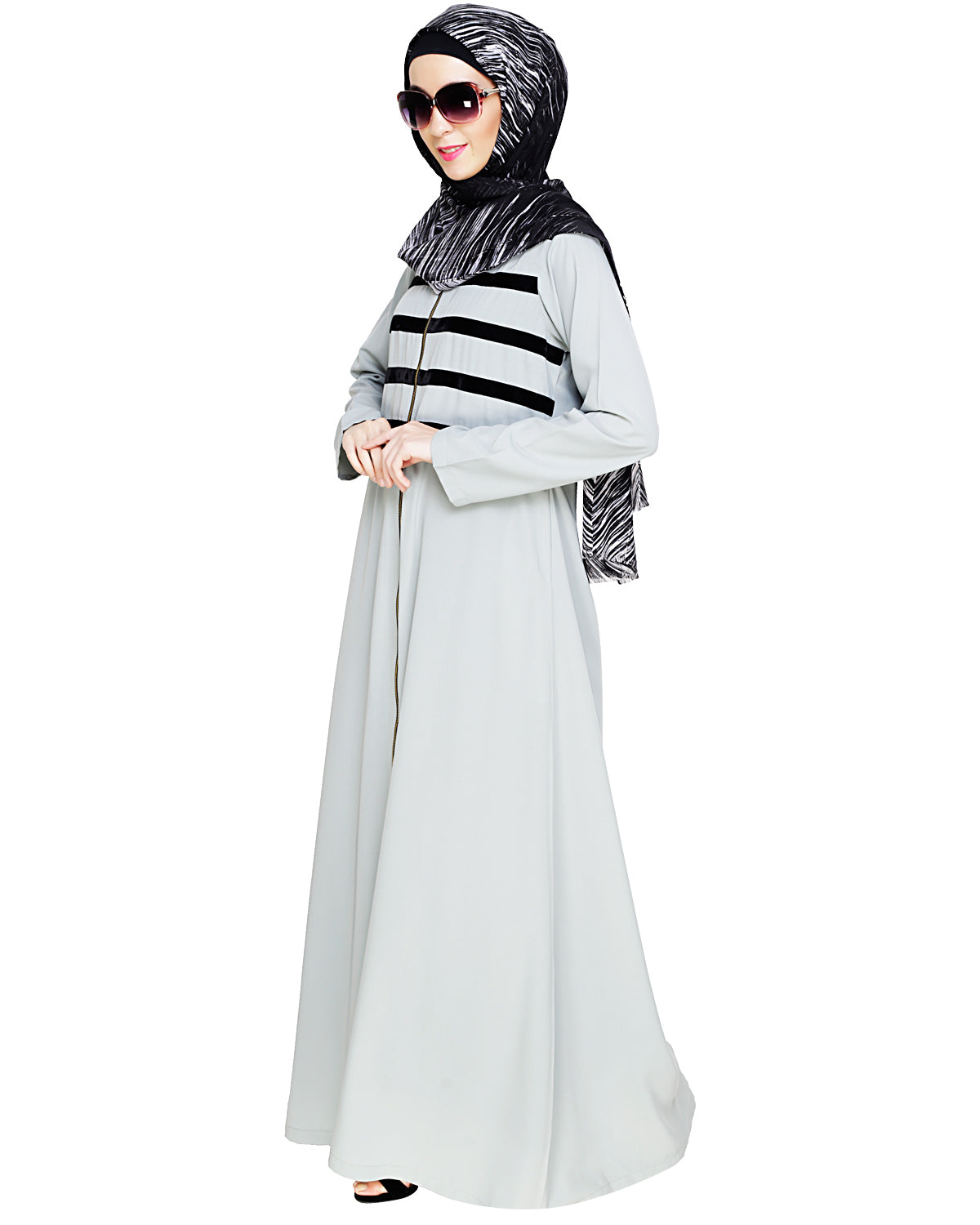 Enticing Stripes Abaya Sage Green