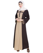 Panelled Dubai Style Abaya Dark Blue