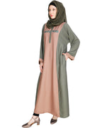 Panelled Dubai Style Abaya Green