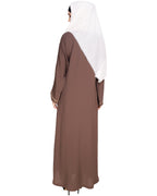 Panelled Dubai Style Abaya Mud Brown