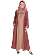 Panelled Dubai Style Abaya Onion Pink