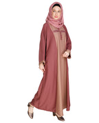 Panelled Dubai Style Abaya Onion Pink