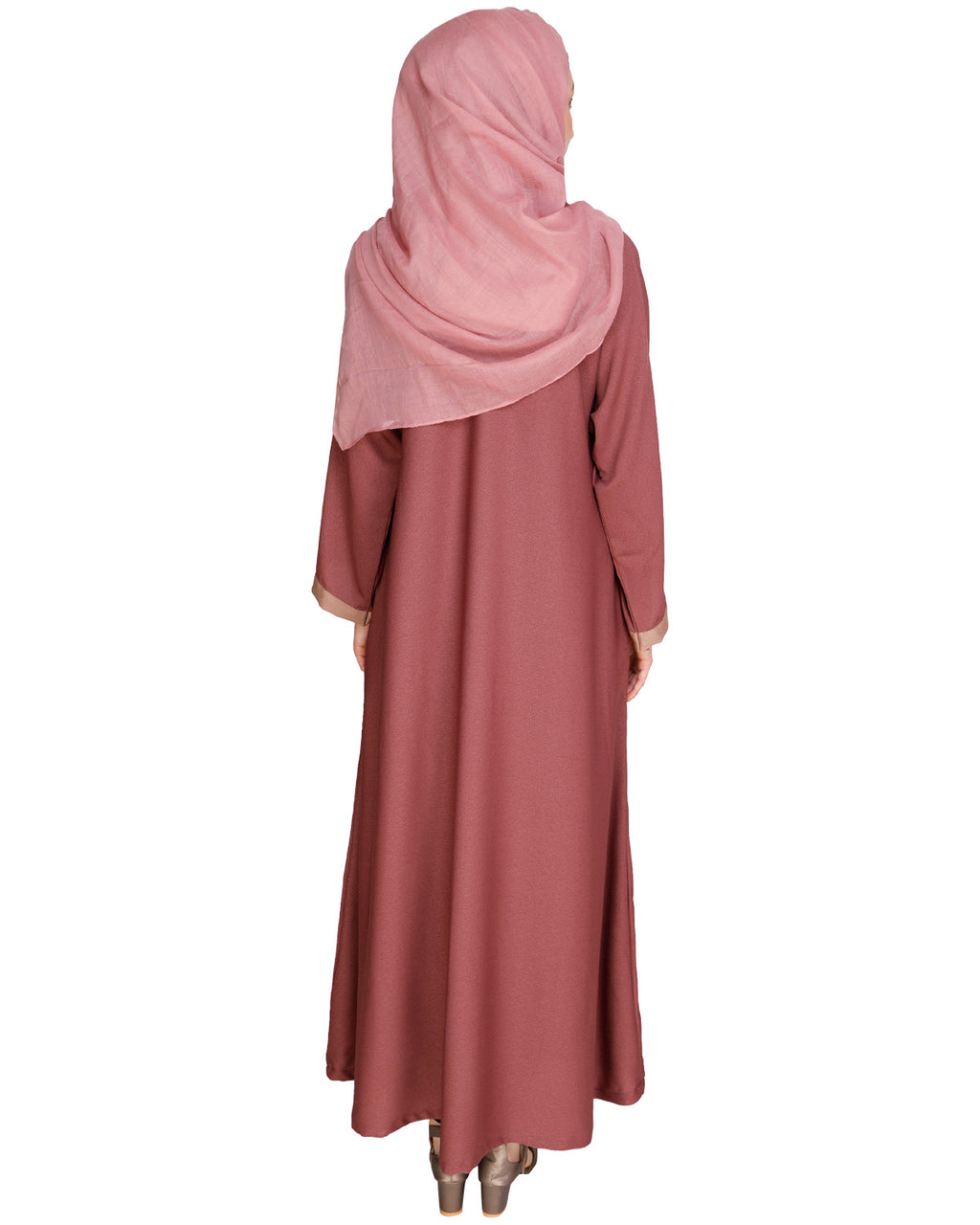 Panelled Dubai Style Abaya Onion Pink
