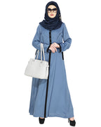 Panelled Abaya Blue