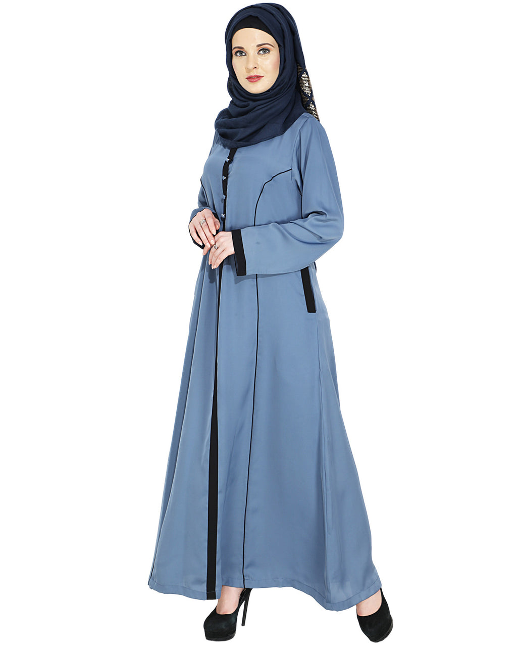 Panelled Abaya Blue