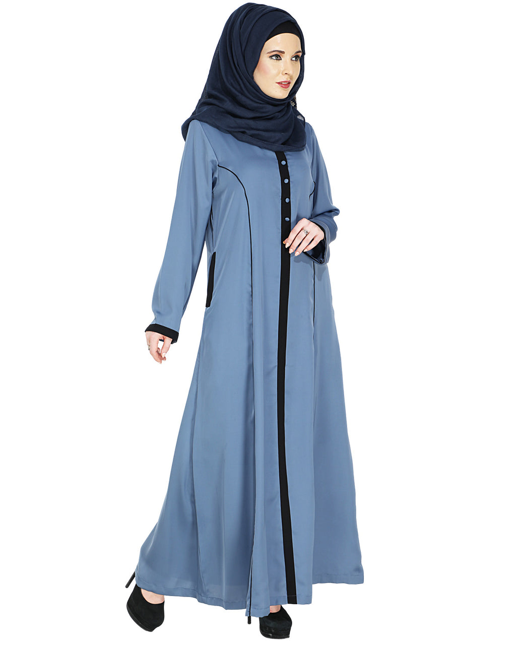 Panelled Abaya Blue