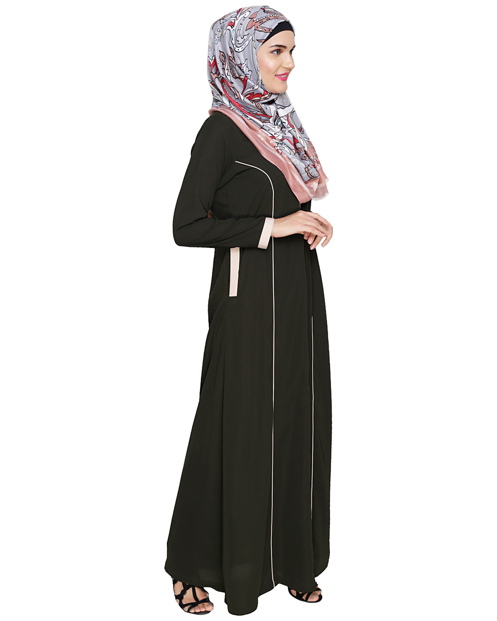Panelled Abaya Olive
