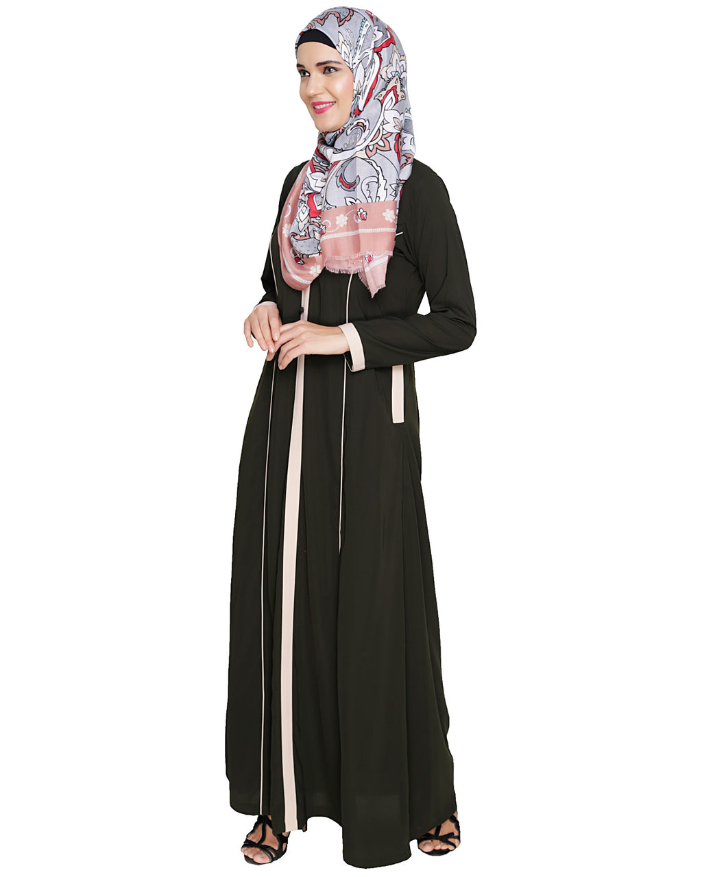 Panelled Abaya Olive