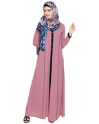 Panelled Abaya Onion Pink