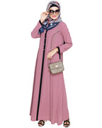 Panelled Abaya Onion Pink