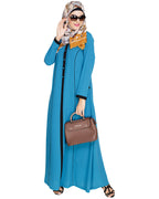 Panelled Abaya Teal Blue